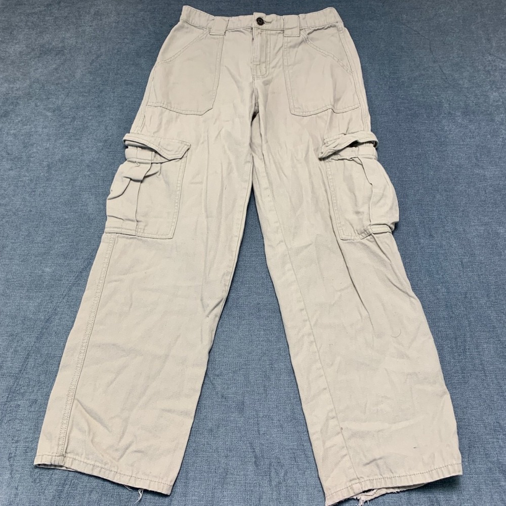 Aeropostale Cargo Pants Mens Medium Beige Mid Rise Straight Leg Outdoor Hiking
